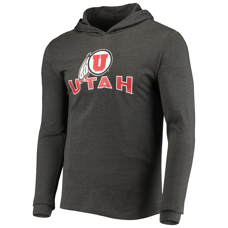 Ensemble pyjama à capuche et jogging manches longues pour homme Concepts Sport rouge/anthracite chiné des Utah Utes Meter