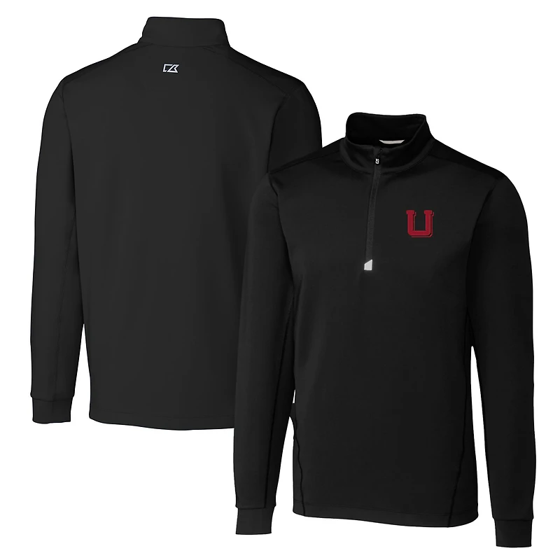 Pull-over extensible Traverse à quart de zip pour homme, noir, Utah Utes, coupe-vent, grande taille