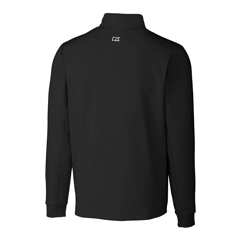 Men's Cutter & Buck Black Utah Utes Big Tall Traverse Stretch Quarter-Zip Pullover Top
