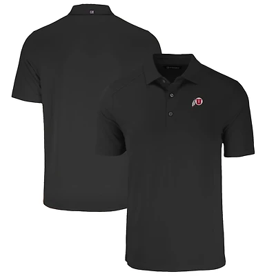 Men's Cutter & Buck Black Utah Utes Forge Eco Stretch Recycled Polo