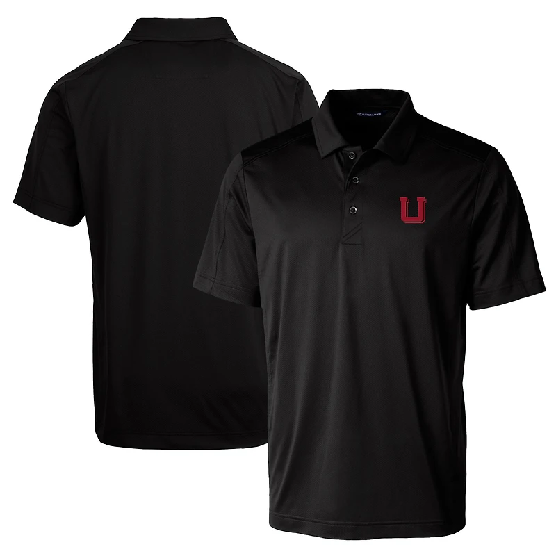 Men's Cutter & Buck Black Utah Utes Team Logo Big Tall Prospect Textured Stretch Polo