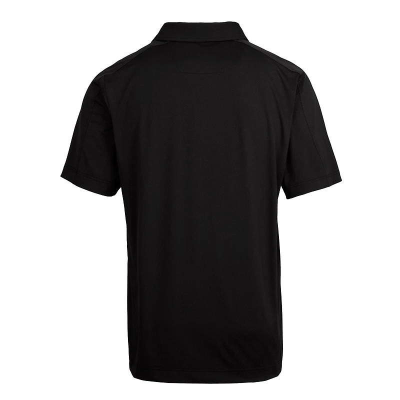 Polo extensible texturé pour homme Cutter & Buck, noir, avec logo de l'équipe des Utah Utes, taille grande et