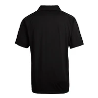 Polo extensible texturé pour homme Cutter & Buck, noir, avec logo de l'équipe des Utah Utes, taille grande et