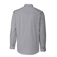 Men's Cutter & Buck Charcoal Utah Utes Easy Care Stretch Gingham Big Tall Long Sleeve Button-Down Shirt