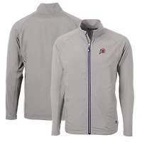 Men's Cutter & Buck Gray Utah Utes Big Tall Adapt Eco Knit Hybrid Recycled Full-Zip Jacket