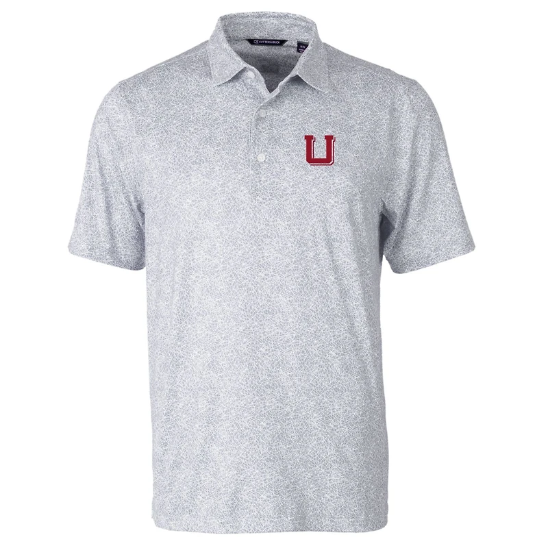 Men's Cutter & Buck Gray Utah Utes Pike Constellation Stretch Polo