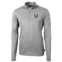Pull-over à col zippé Cutter & Buck Gray Utah Utes Team Grandes Tailles Virtue Eco Pique Recyclé pour Homme