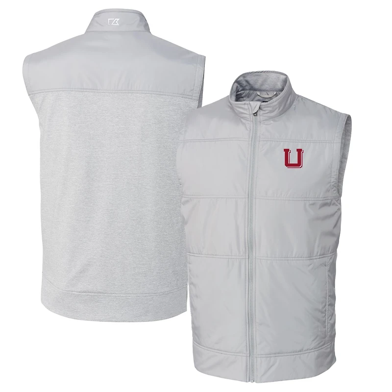 Men's Cutter & Buck Gray Utah Utes Vault Big Tall Stealth Hybrid Windbreaker Full-Zip Vest