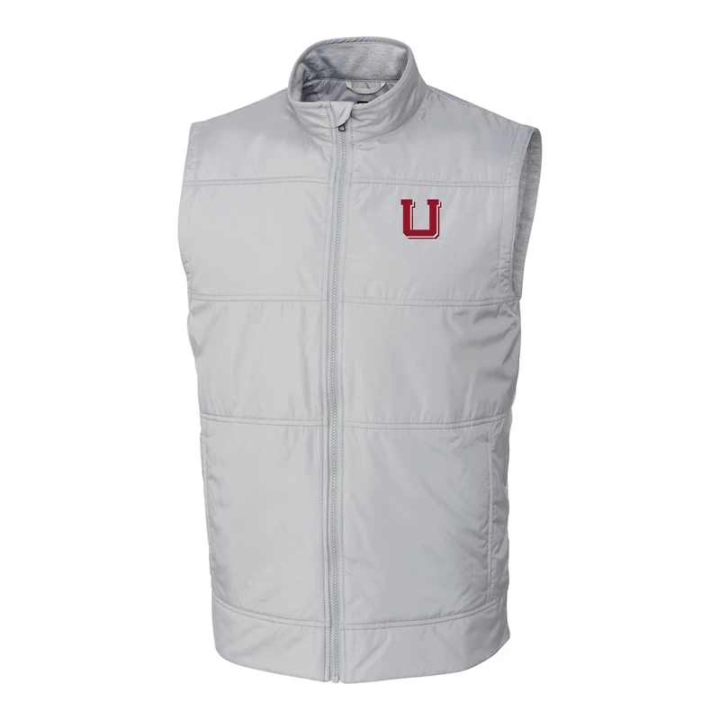 Men's Cutter & Buck Gray Utah Utes Vault Big Tall Stealth Hybrid Windbreaker Full-Zip Vest