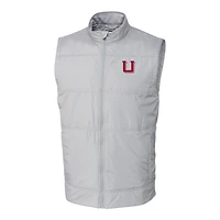 Men's Cutter & Buck Gray Utah Utes Vault Big Tall Stealth Hybrid Windbreaker Full-Zip Vest