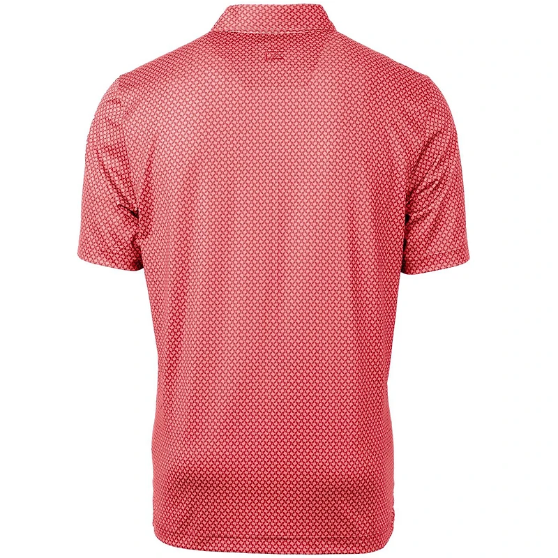 Polo rouge à imprimé bannière Pike pour homme, modèle Cutter & Buck, Utah Utes, taille grande et