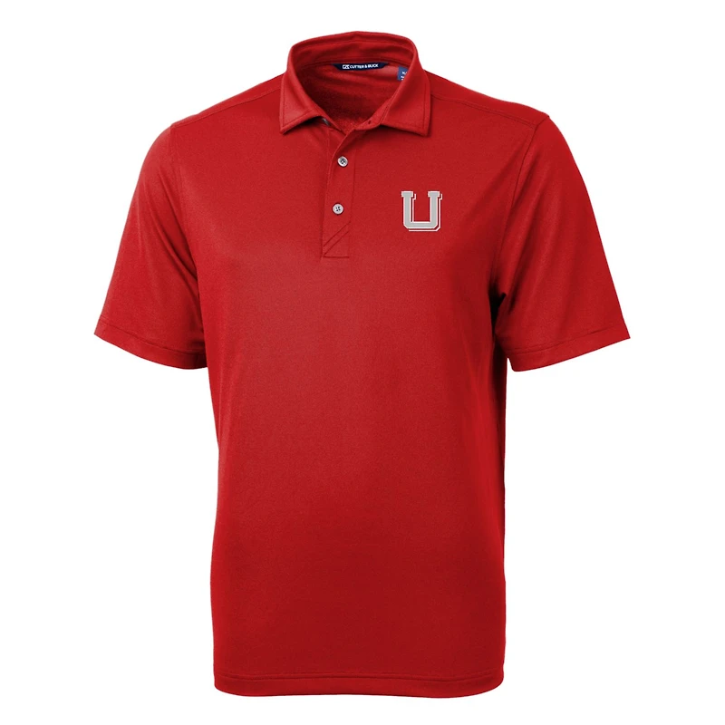 Polo recyclé en piqué écologique pour homme, rouge Cutter & Buck, avec logo de l'équipe des Utah Utes