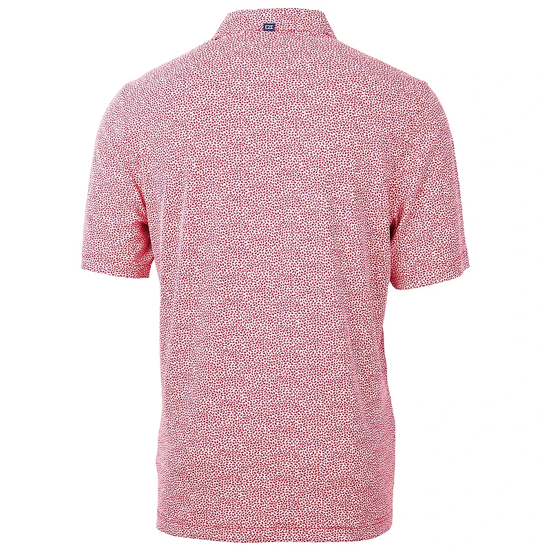 Polo Cutter & Buck Red Utah Utes Virtue Eco Pique Botanical Recycled pour homme