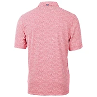 Polo Cutter & Buck Red Utah Utes Virtue Eco Pique Botanical Recycled pour homme