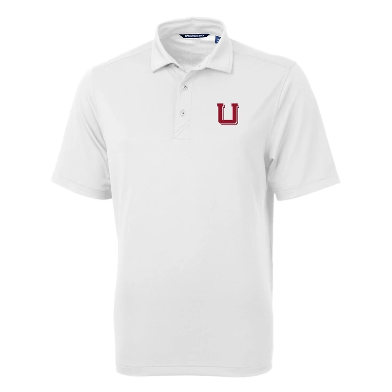 Polo recyclé Virtue Eco Pique blanc Cutter & Buck pour homme avec logo de l'équipe des Utah Utes