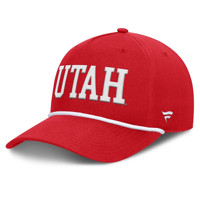 Casquette ajustable Fanatics rouge Utah Utes Foul Ball Rope pour homme