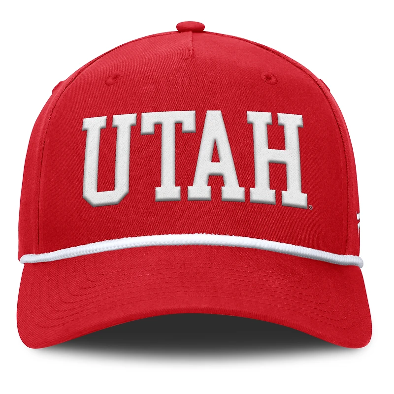 Casquette ajustable en corde pour balle fausse fanatique rouge des Utah Utes pour hommes