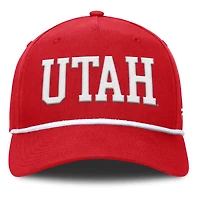 Casquette ajustable en corde pour balle fausse fanatique rouge des Utah Utes pour hommes