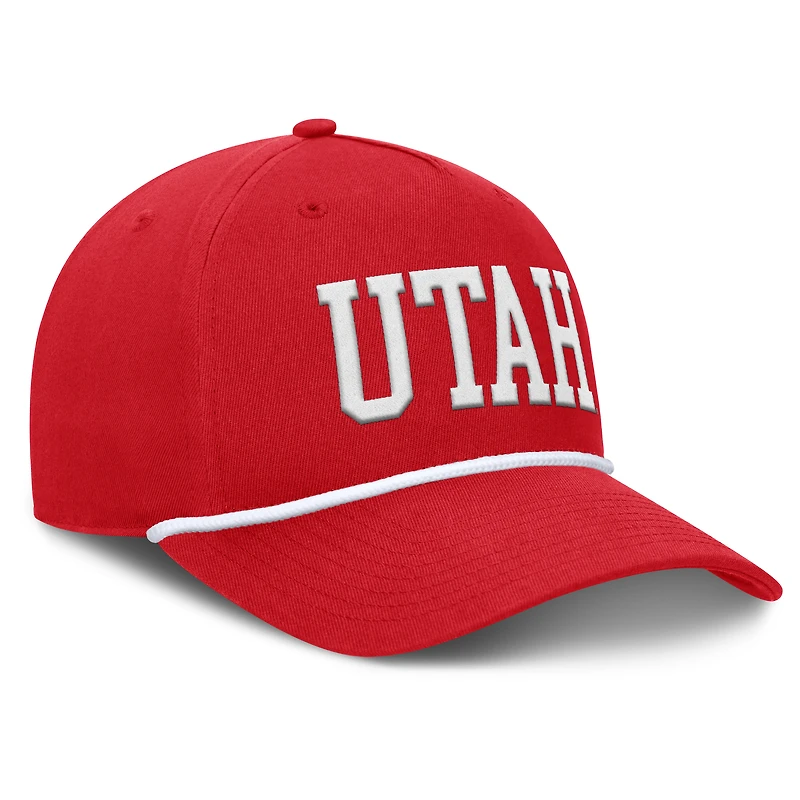 Casquette ajustable en corde pour balle fausse fanatique rouge des Utah Utes pour hommes