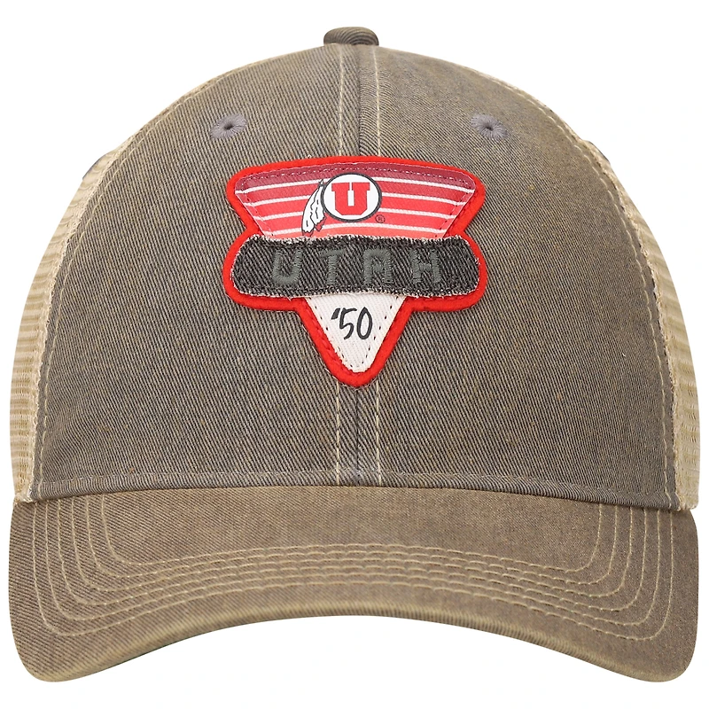 Casquette Trucker Snapback Utah Utes Legacy Point Old Favourite Grise/Naturel pour Homme