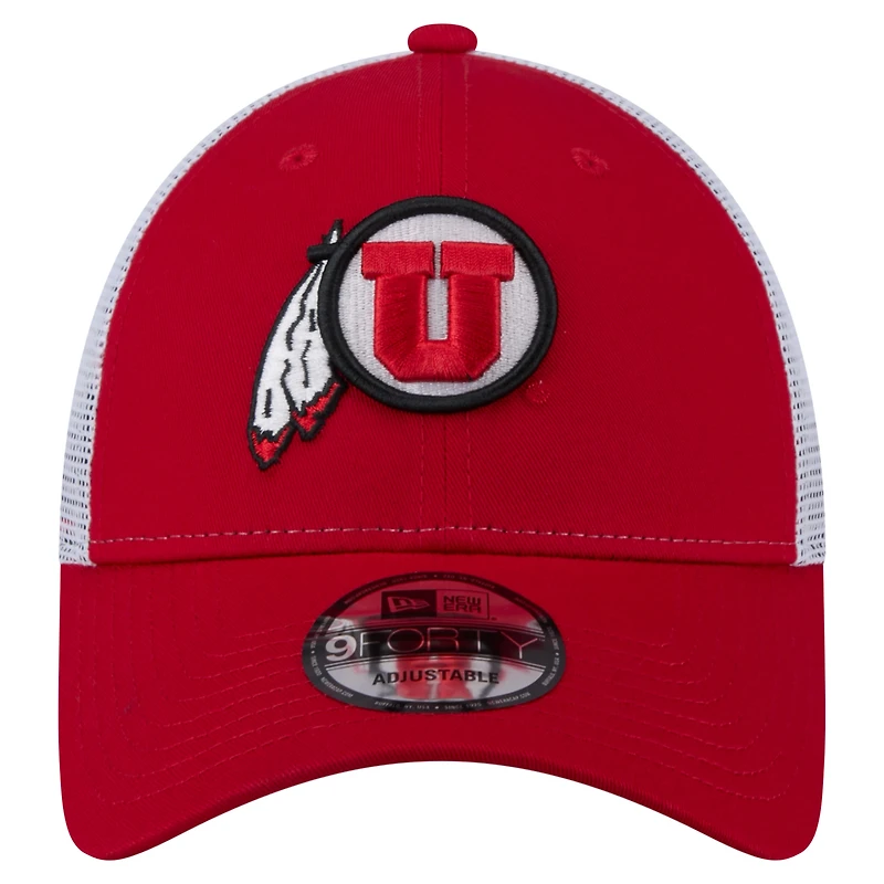 Casquette ajustable Utah Utes Trucker 9FORTY pour homme de New Era rouge