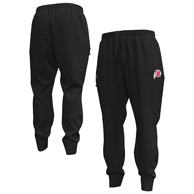 Men's Under Armour Black Utah Utes Unstoppable Fleece Jogger Pants