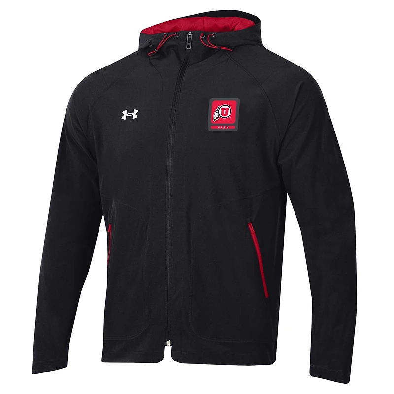 Men's Under Armour Black Utah Utes Unstoppable Raglan Full-Zip Jacket