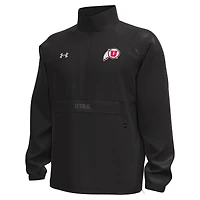 Veste anorak tissé Storm Tech demi-zip Under Armour noire Utah Utes Unstoppable pour homme