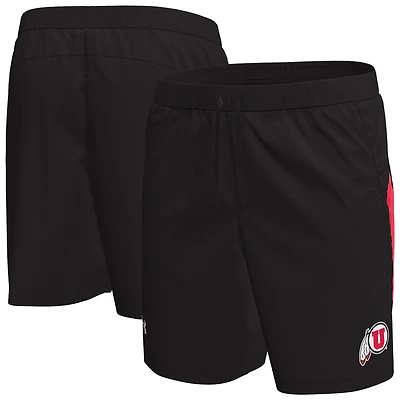 Short tissé noir Under Armour Utah Utes pour homme
