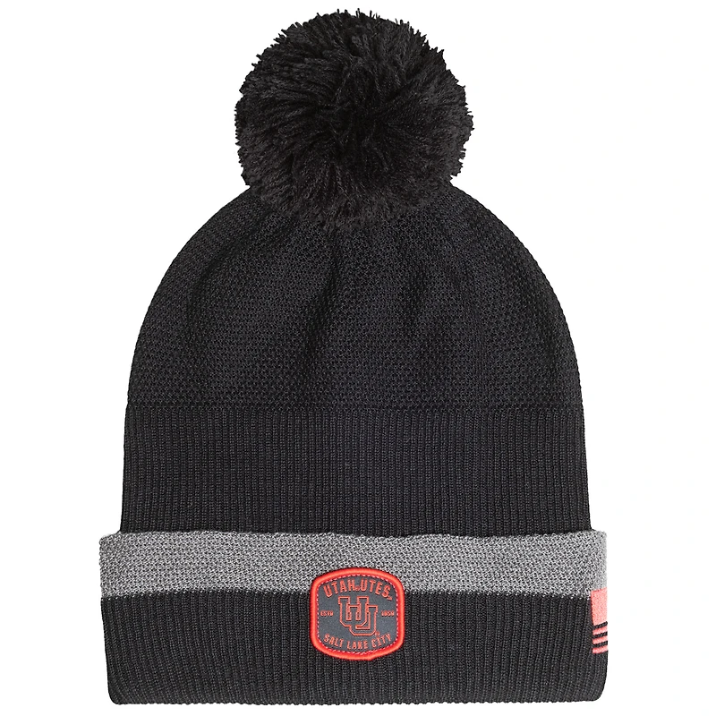 Bonnet à revers et pompon Under Armour Utah Utes Freedom Collection Anthracite pour homme