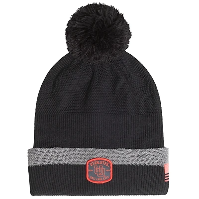 Bonnet à revers et pompon Under Armour Utah Utes Freedom Collection Anthracite pour homme