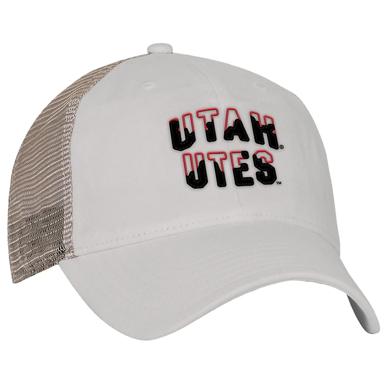 Men's Under Armour Cream Utah Utes College Essentials Adjustable Trucker Hat