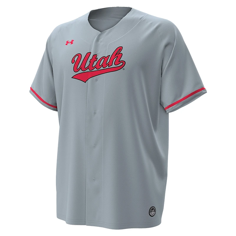 Men's Under Armour Gray Utah Utes Replica Baseball Jersey