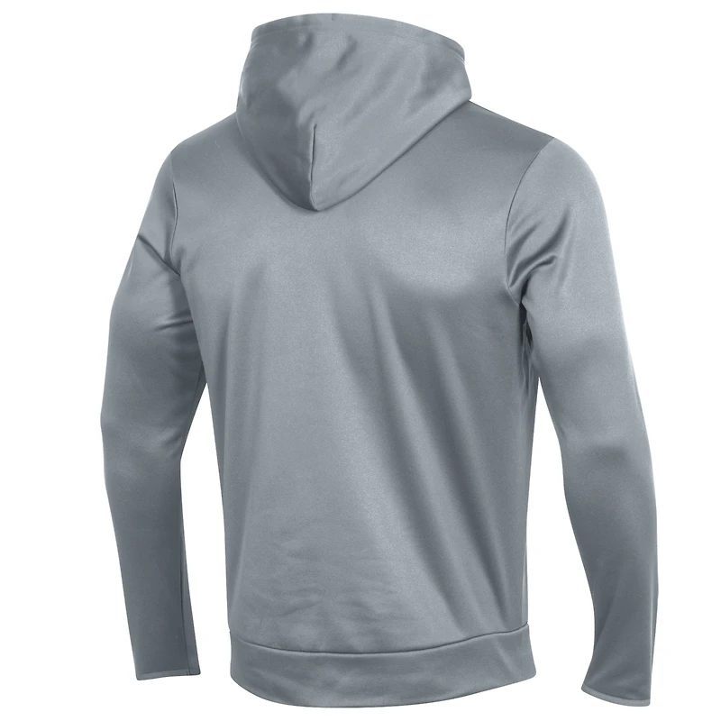 Men's Under Armour Gray Utah Utes Softball All Day Fleece Pullover Hoodie