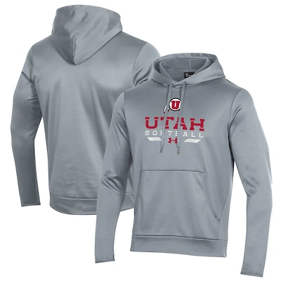 Sweat à capuche molletonné gris Utah Utes Softball All Day pour homme Under Armour