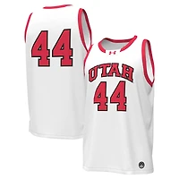 Men's Under Armour #44 White Utah Utes Replica Basketball Jersey