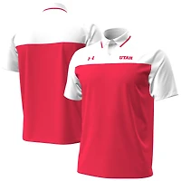 Men's Under Armour Red/White Utah Utes Green Blocked Polo