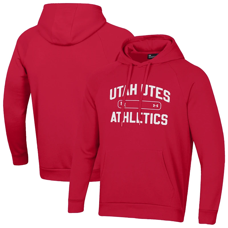 Sweat à capuche en polaire rouge Under Armour Utah Utes 2025 Sideline Rival pour homme
