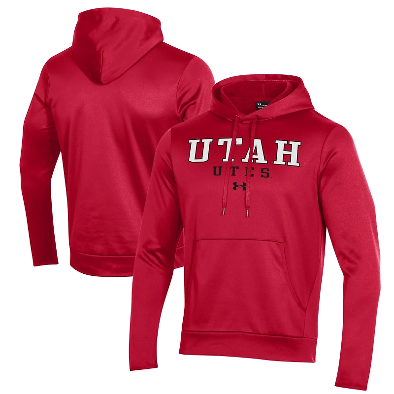 Sweat à capuche en polaire rouge Utah Utes pour homme Under Armour