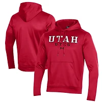 Sweat à capuche en polaire rouge Utah Utes pour homme Under Armour