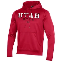 Sweat à capuche en polaire rouge Utah Utes pour homme Under Armour