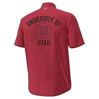 Men's Under Armour  Red Utah Utes Gameday Armourfuse Camp Button-Up Shirt