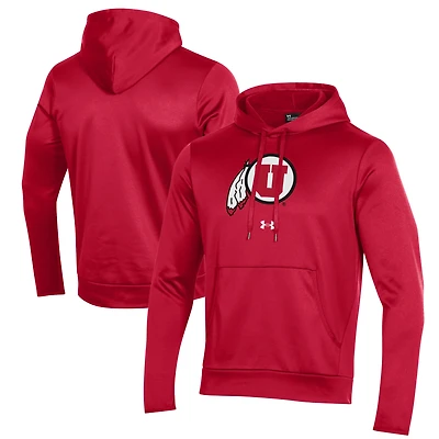 Sweat à capuche en polaire rouge avec logo Utah Utes pour homme Under Armour
