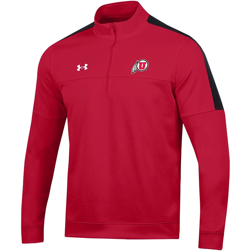 Men's Under Armour Red Utah Utes Midlayer Half-Zip Jacket