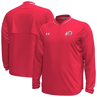 Veste à manches longues et quart de zip Under Armour Red Utah Utes Motivate pour homme