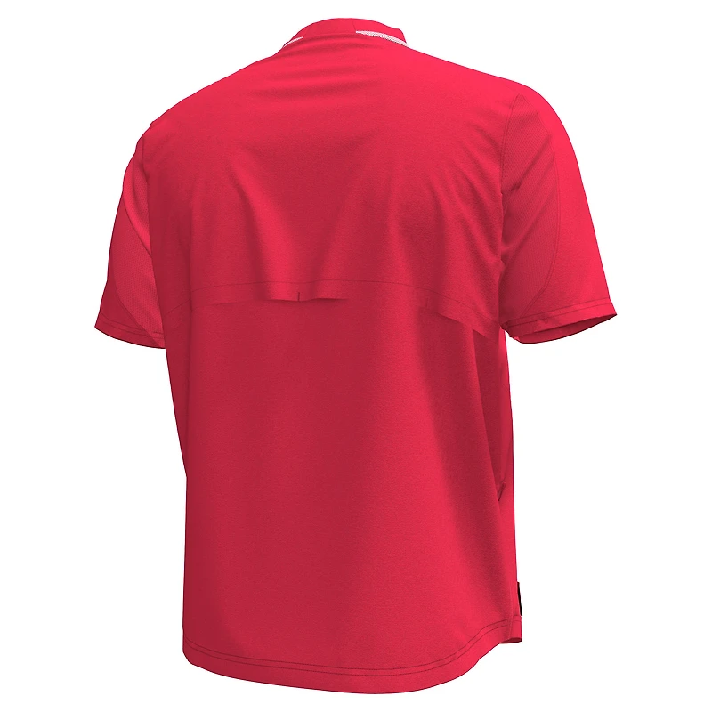 Haut Under Armour rouge Utah Utes Motivate à fermeture éclair quart de tour pour homme