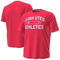 T-shirt rouge Under Armour Utah Utes Sideline Knockout pour homme