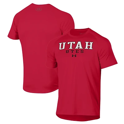 Men's Under Armour Red Utah Utes Tech T-Shirt