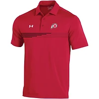 Men's Under Armour Red Utah Utes Tee To Green Stripe Polo
