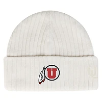 Men's Under Armour  Stone Utah Utes Sideline Halftime Shallow Cuffed Knit Hat